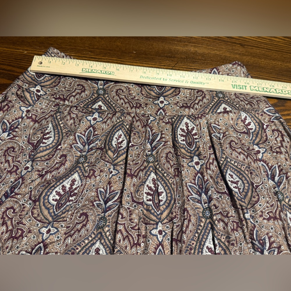 Vintage 90s Talbots Long Pleated‎ Paisley Skirt Women’s 16 Midi USA whimsygoth - Picture 6 of 16